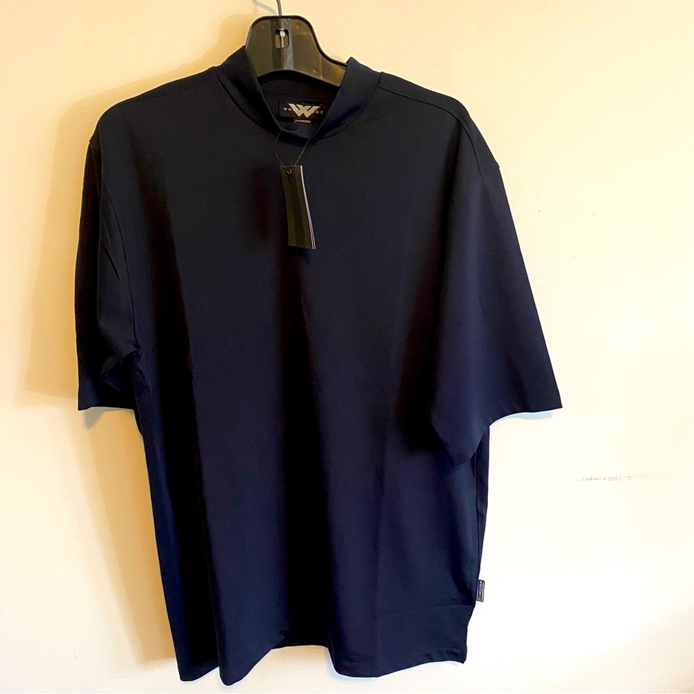 Whiteridge golf shirt. Mock neck. Black Mens large. 92%polyester 8%spandex.